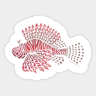 Tribal Lionfish Sticker